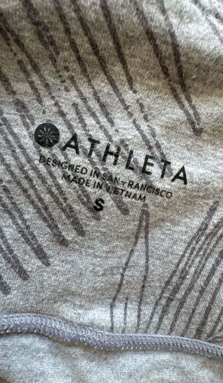 Athleta Leggings Size S Gray Palm Leaf Print Cotton